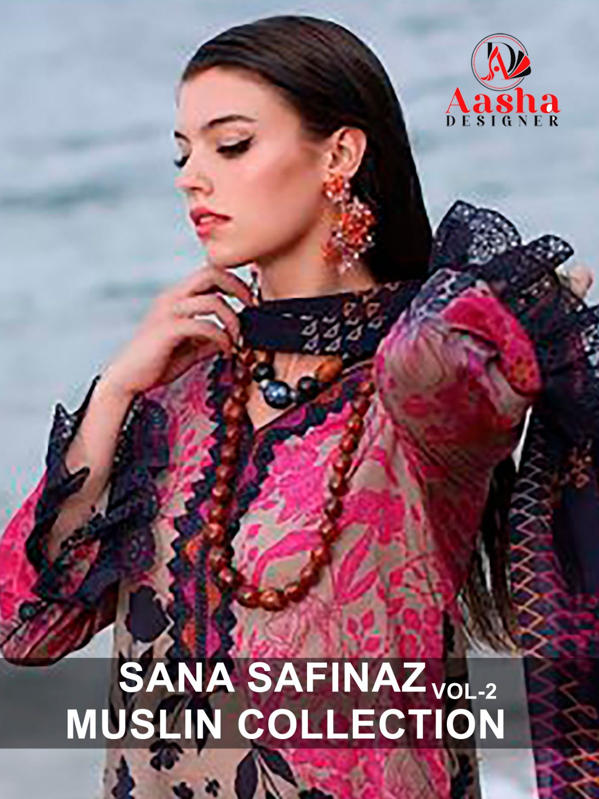 1085-1086- Sana Safinaz Vol 2 Aasha Designer Lawn Cotton Pakistani Patch Work Suits Wholesale Price