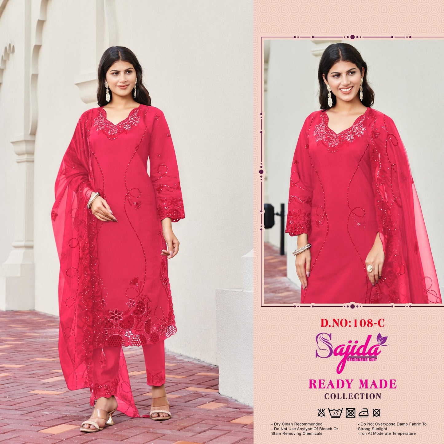 108Abcd Sajida Roman Silk Pakistani Readymade Suits Exporter Ahmedabad