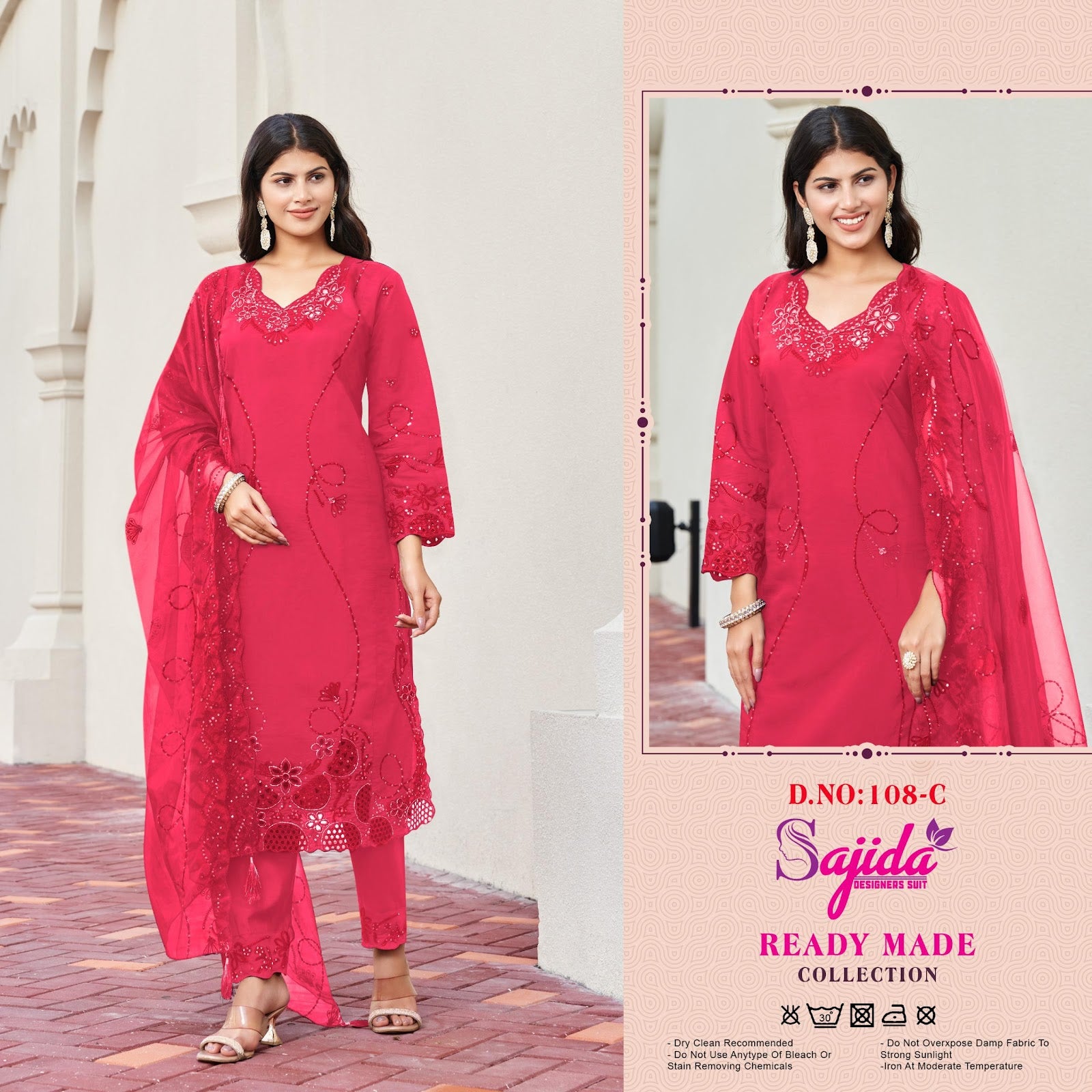 108Abcd Sajida Roman Silk Pakistani Readymade Suits Exporter Ahmedabad