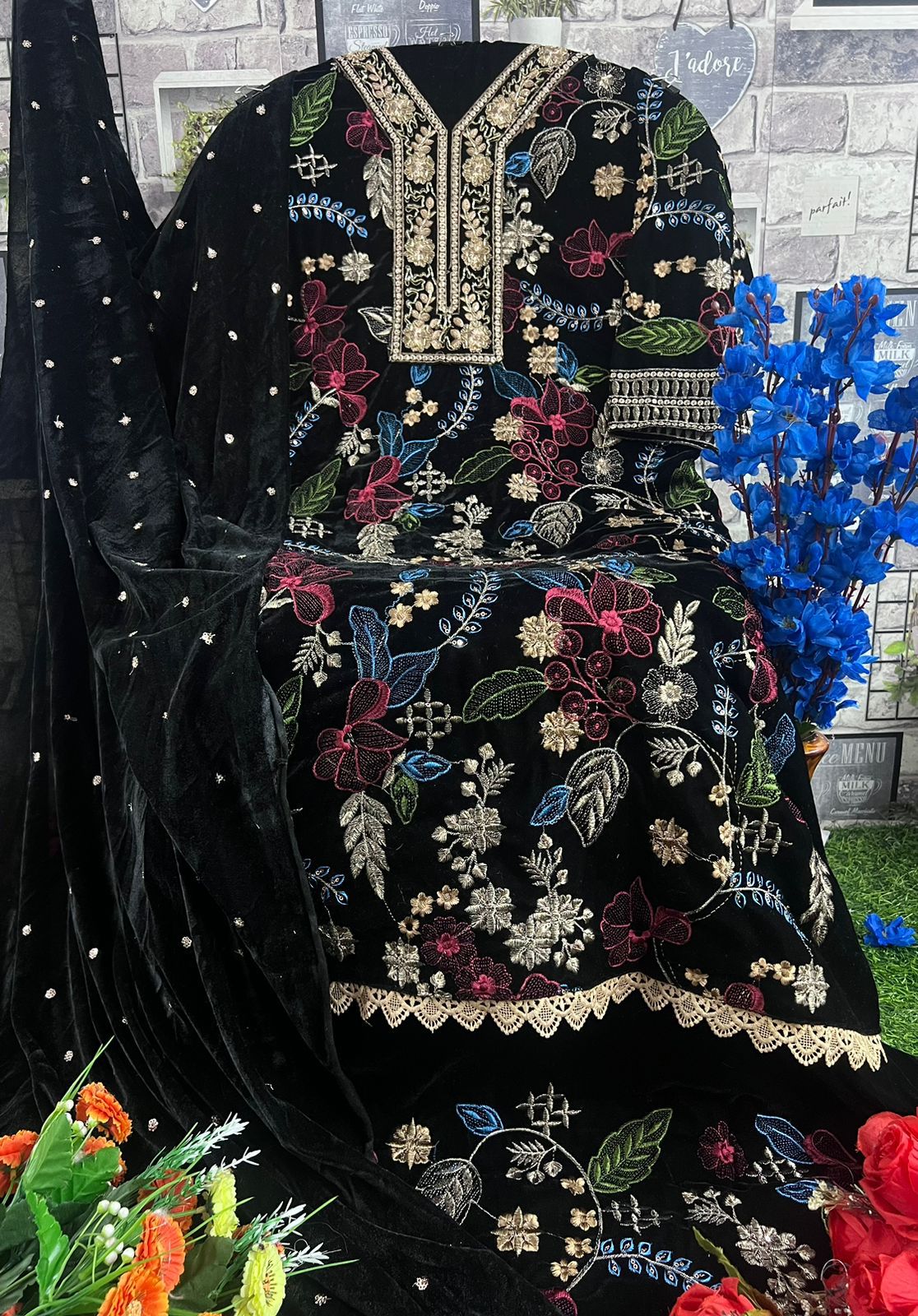 108 Efg Colour Edition Deepsy Velvet Suits Wholesaler Gujarat