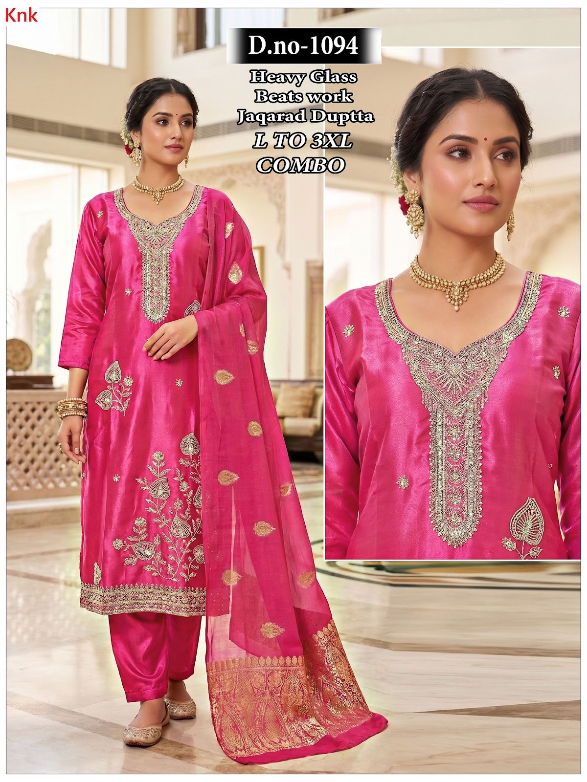 1094-1098 Beats Work Knk Roman Readymade Pant Style Suits Wholesaler Ahmedabad
