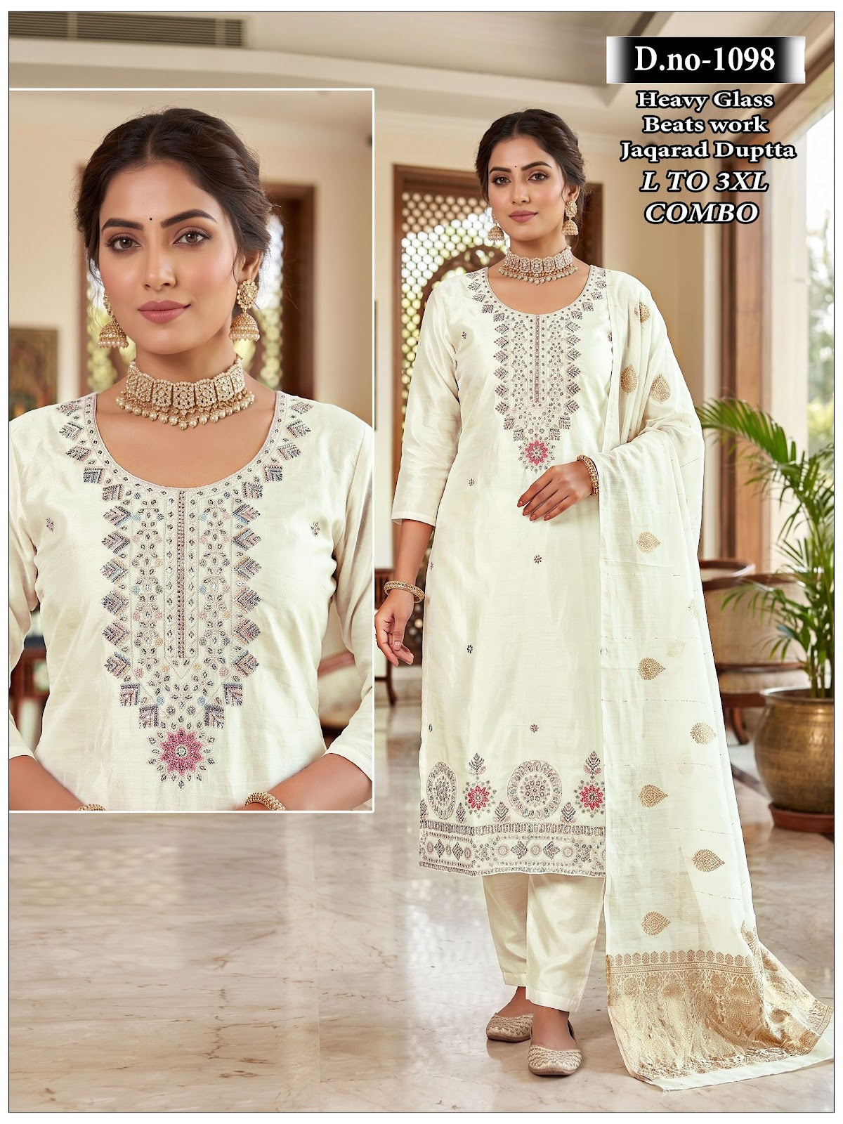 1094-1098 Beats Work Knk Roman Readymade Pant Style Suits Wholesaler Ahmedabad
