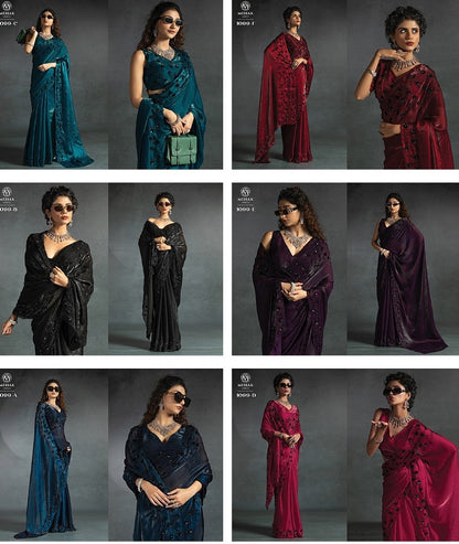 1099Abcdef Mehek Satin Silk Sarees Exporter