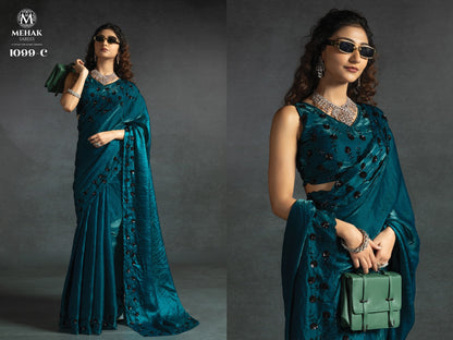 1099Abcdef Mehek Satin Silk Sarees Exporter