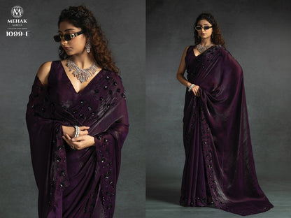 1099Abcdef Mehek Satin Silk Sarees Exporter
