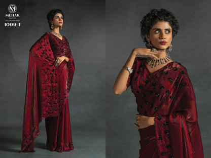 1099Abcdef Mehek Satin Silk Sarees Exporter