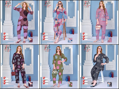 1106 Design 1222 B Ladys Rayon Co Ord Set Manufacturer Gujarat