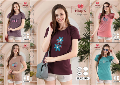 1106 Design 50 Kavyansika Hosiery Cotton Women Tshirt Wholesale Price