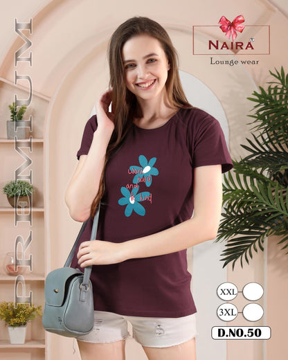 1106 Design 50 Kavyansika Hosiery Cotton Women Tshirt Wholesale Price