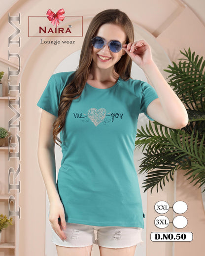 1106 Design 50 Kavyansika Hosiery Cotton Women Tshirt Wholesale Price