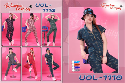 1110 Ruchee Fashion Hosiery Sinker Collar Night Suits Supplier Ahmedabad