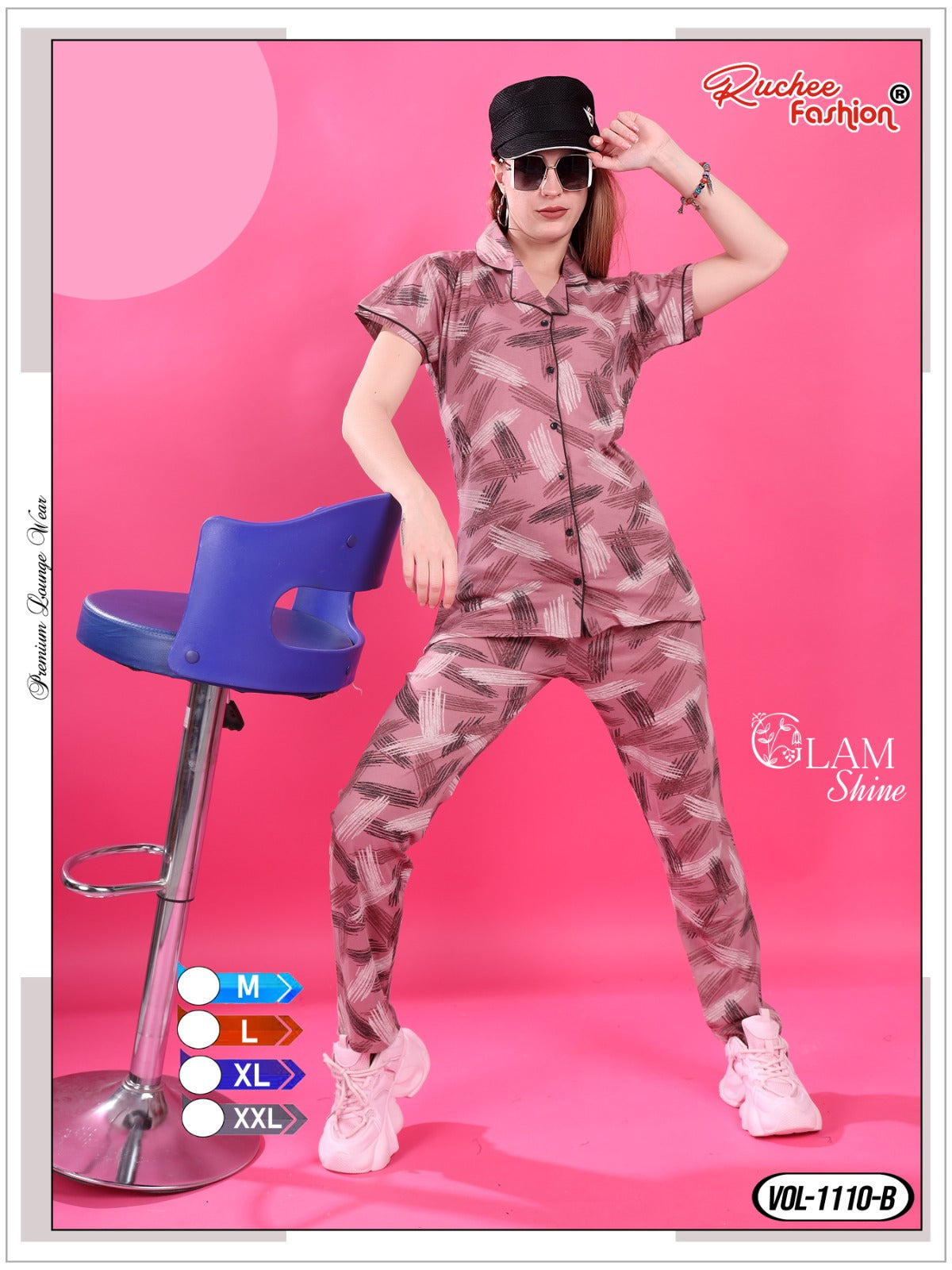 1110 Ruchee Fashion Hosiery Sinker Collar Night Suits Supplier Ahmedabad