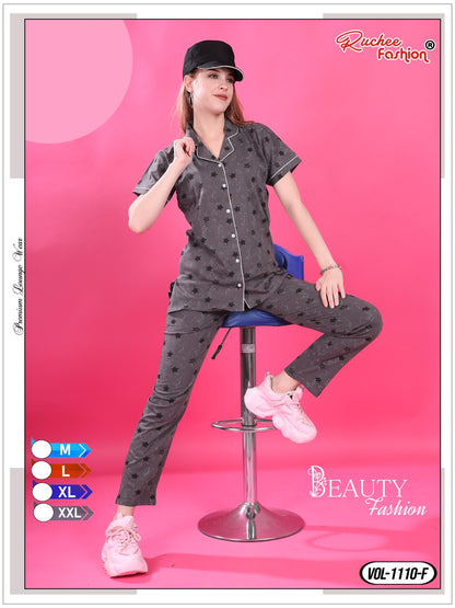 1110 Ruchee Fashion Hosiery Sinker Collar Night Suits Supplier Ahmedabad