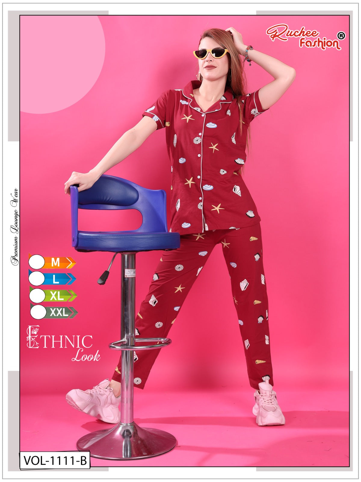 1111 Ruchee Fashion Hosiery Sinker Collar Night Suits Manufacturer Ahmedabad