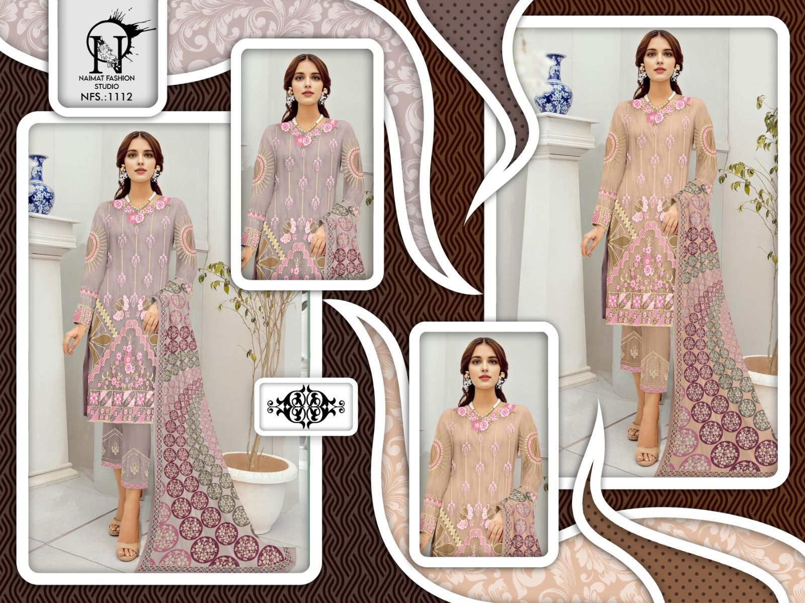 1112 Naimat Fashion Studio Organza Pakistani Readymade Suits