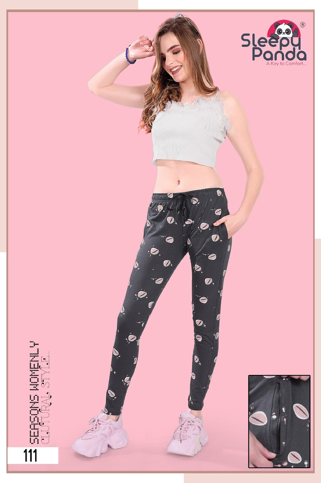 111 Aarvi Sleepy Panda Sinker Women Night Lower Wholesaler India