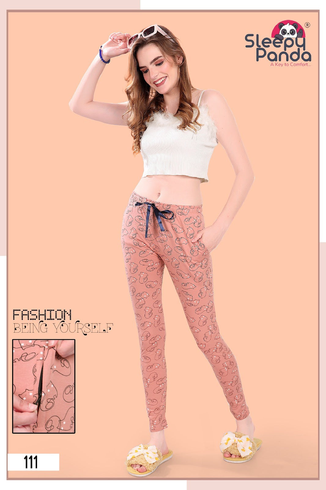 111 Aarvi Sleepy Panda Sinker Women Night Lower Wholesaler India