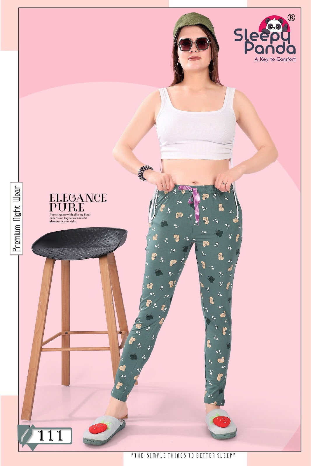 111 Aashi Sleepy Panda Sinker Women Night Lower Wholesale Price