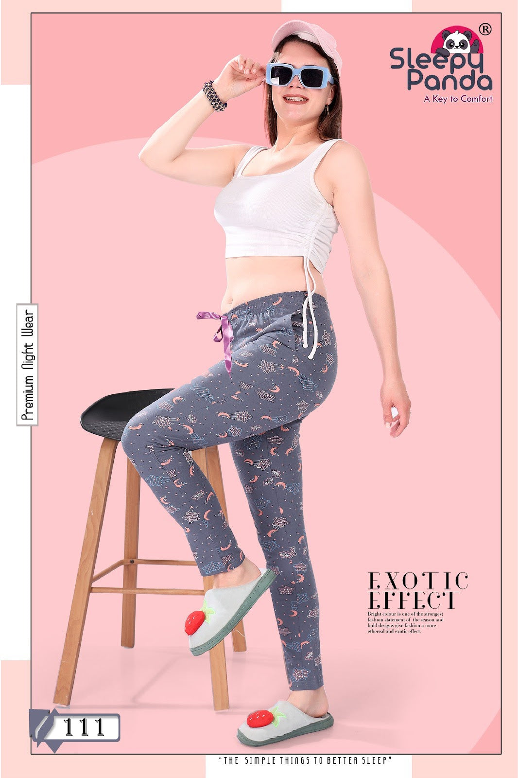 111 Aashi Sleepy Panda Sinker Women Night Lower Wholesale Price