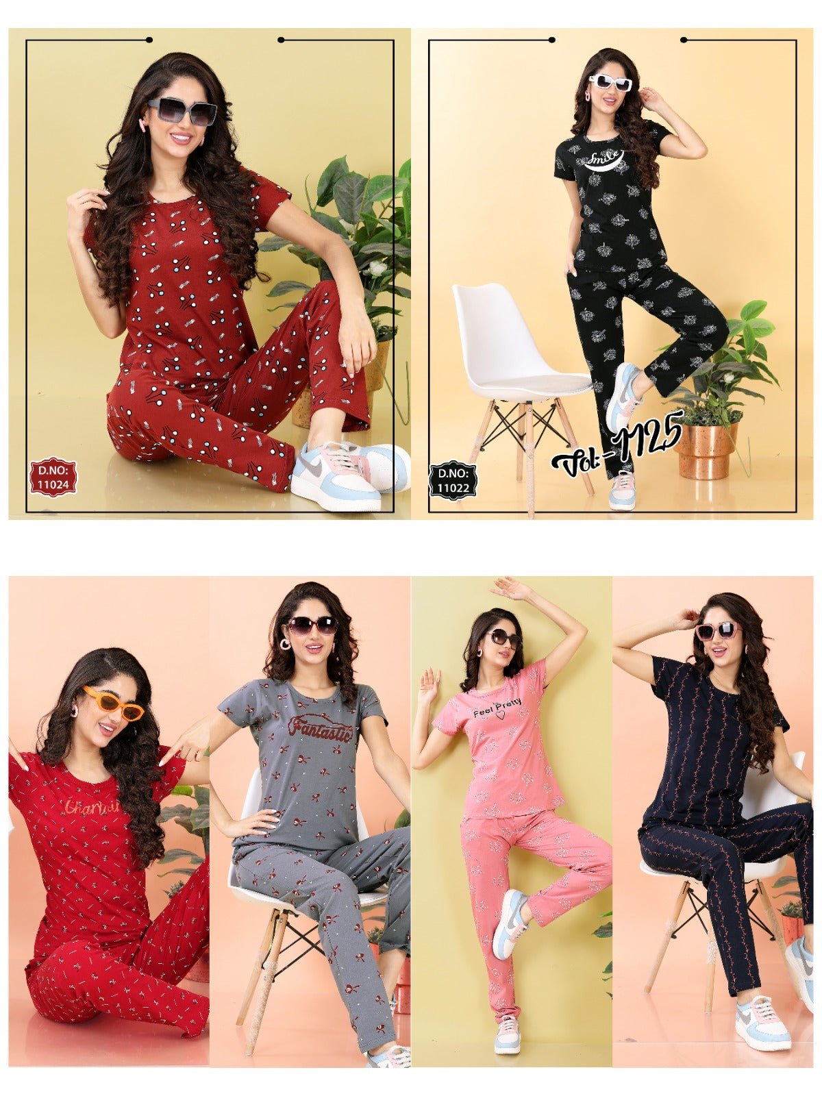 1125 Ks Hosiery Sinker Pyjama Night Suits Wholesale