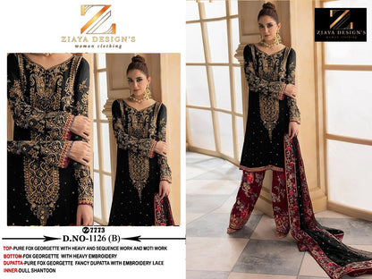 1126Ab Ziaya Design Fox Georgette Pakistani Salwar Suits Wholesale Rate
