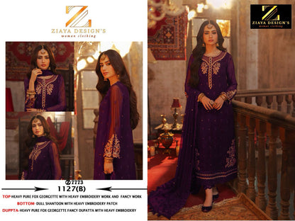 1127Abcd Ziaya Design Fox Georgette Pakistani Salwar Suits Exporter Ahmedabad