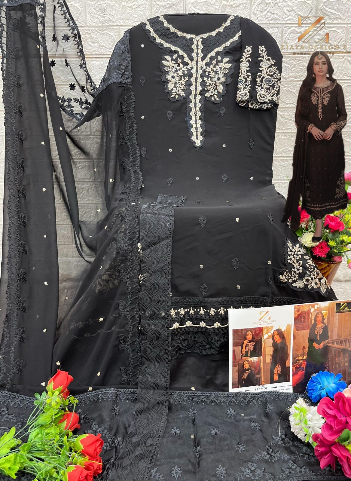 1127Abcd Ziaya Design Fox Georgette Pakistani Salwar Suits Exporter Ahmedabad