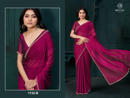 1132Abcdef Mehek Crepe Silk Sarees Exporter Ahmedabad