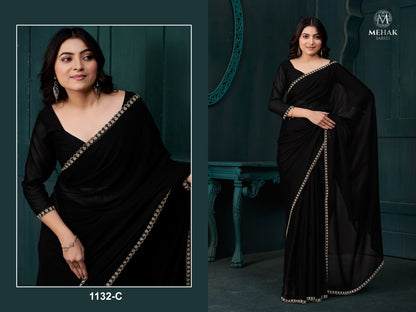 1132Abcdef Mehek Crepe Silk Sarees Exporter Ahmedabad