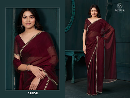 1132Abcdef Mehek Crepe Silk Sarees Exporter Ahmedabad