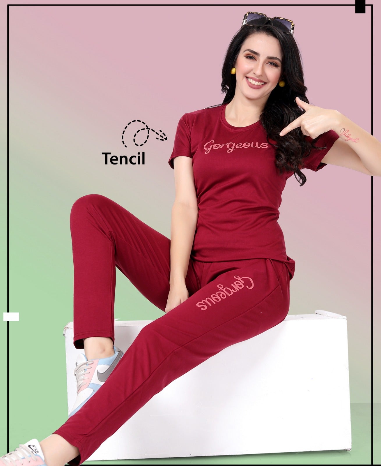 1132 Ks Tencil Pyjama Night Suits Supplier India