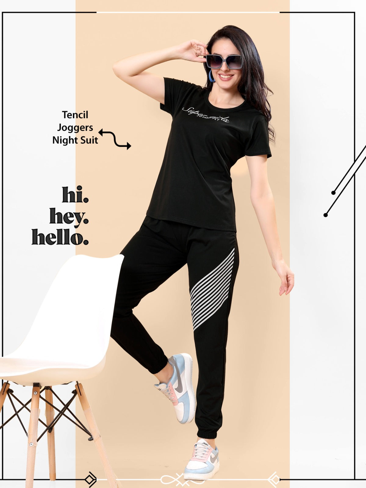 1134 Ks Tencil Joggers Night Suits Supplier India