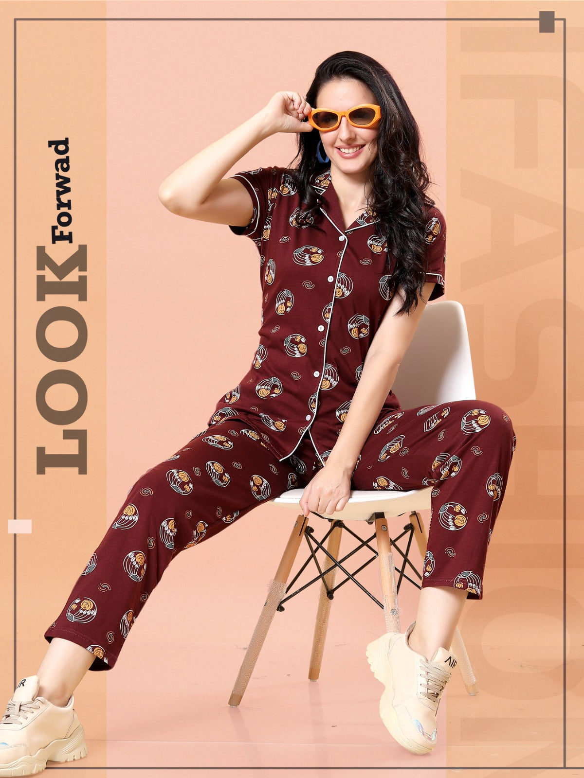 1135 Ks Hosiery Sinker Collar Night Suits Exporter India