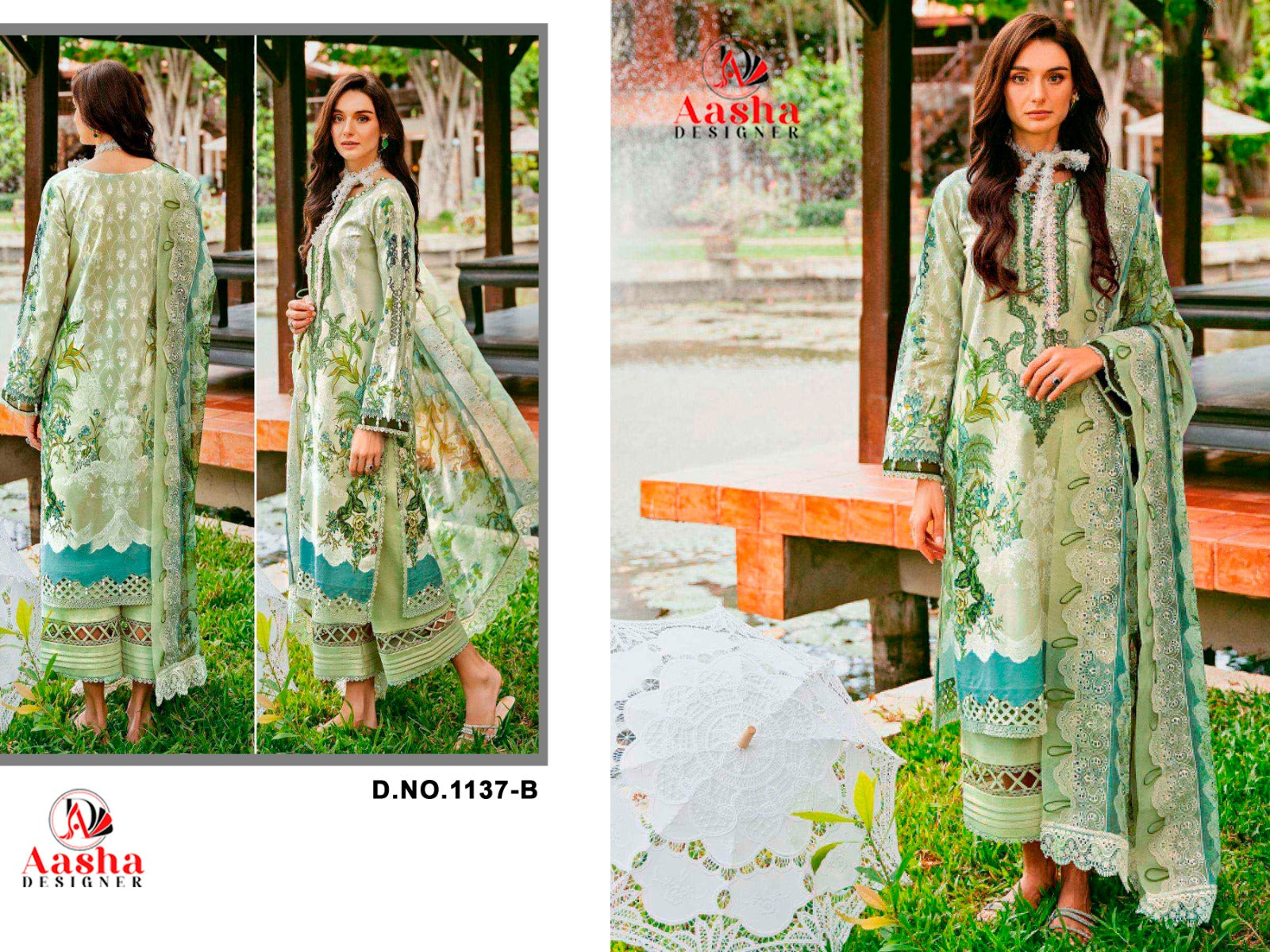1137Ab Aasha Designer Cotton Pakistani Salwar Suits Wholesaler India