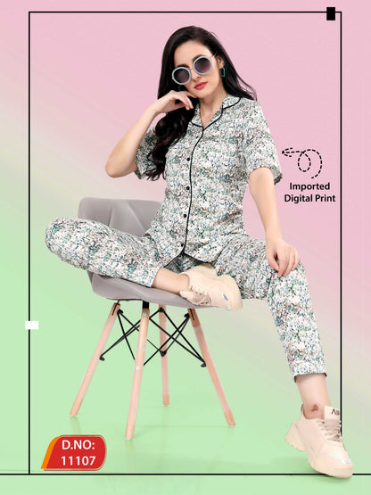 1137 Ks Imported Collar Night Suits Supplier India