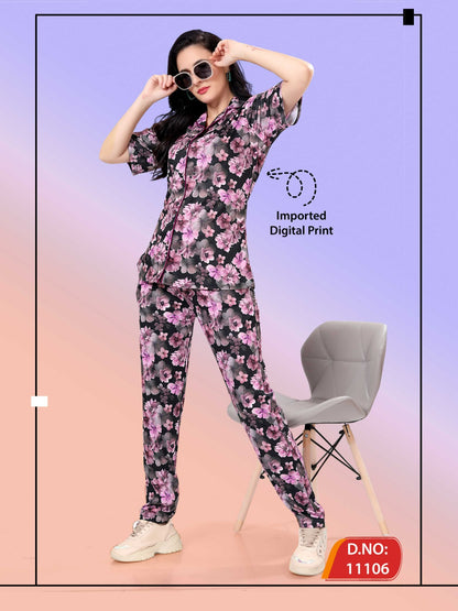 1137 Ks Imported Collar Night Suits Supplier India