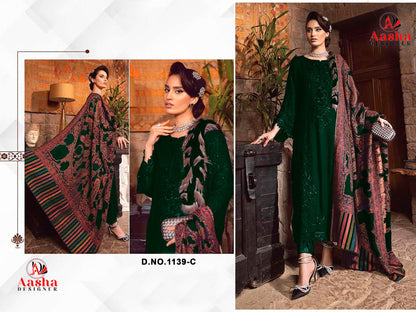 1139Abcd Aasha Designer Reyon Pakistani Salwar Suits Wholesaler Ahmedabad