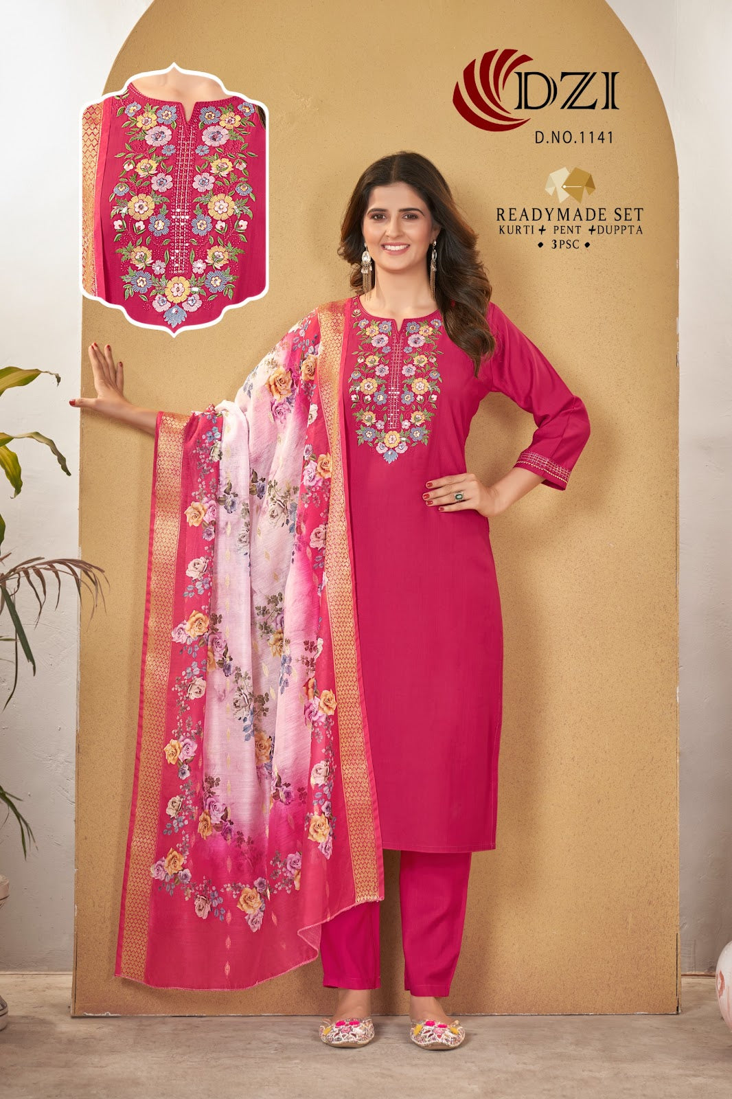 1141 Dzi Viscose Cotton Readymade Pant Style Suits Manufacturer Ahmedabad