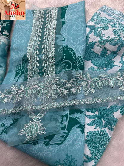 1143Ab Aasha Designer Cotton Pakistani Salwar Suits Manufacturer