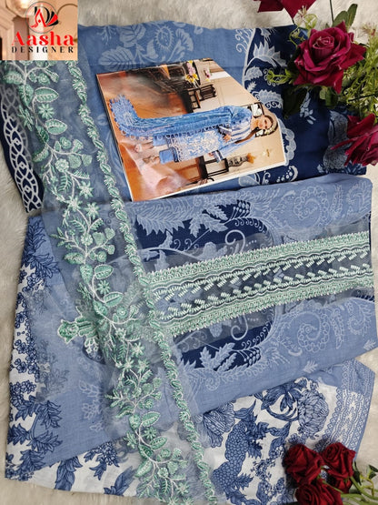 1143Ab Aasha Designer Cotton Pakistani Salwar Suits Manufacturer