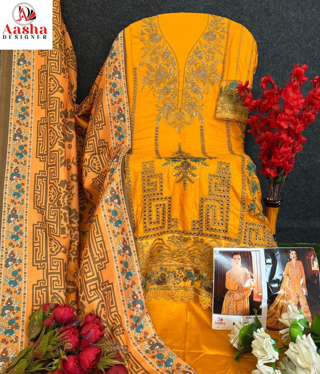 1149Abcd Aasha Designer Heavy Rayon Pakistani Salwar Suits Exporter Gujarat