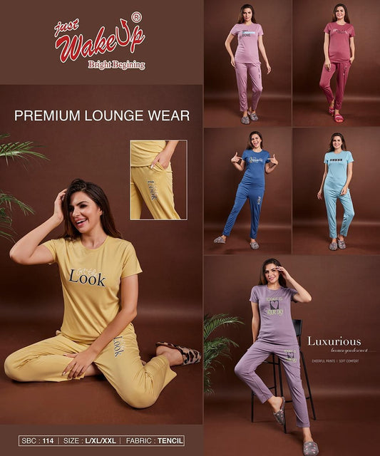 114 New Wakeup Lycra Tencil Co Ord Set Exporter Ahmedabad
