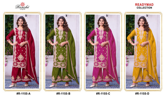 1155 Ramsha Chinon Pakistani Readymade Suits Wholesaler India