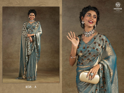 1158Abcde Mehek Satin Silk Sarees Exporter