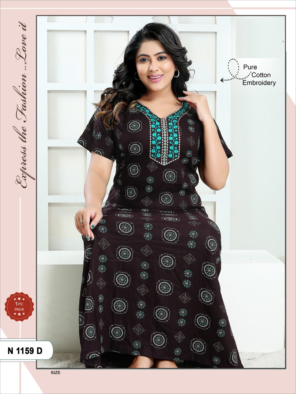 1159 Mnt Cotton Night Gowns Supplier Ahmedabad