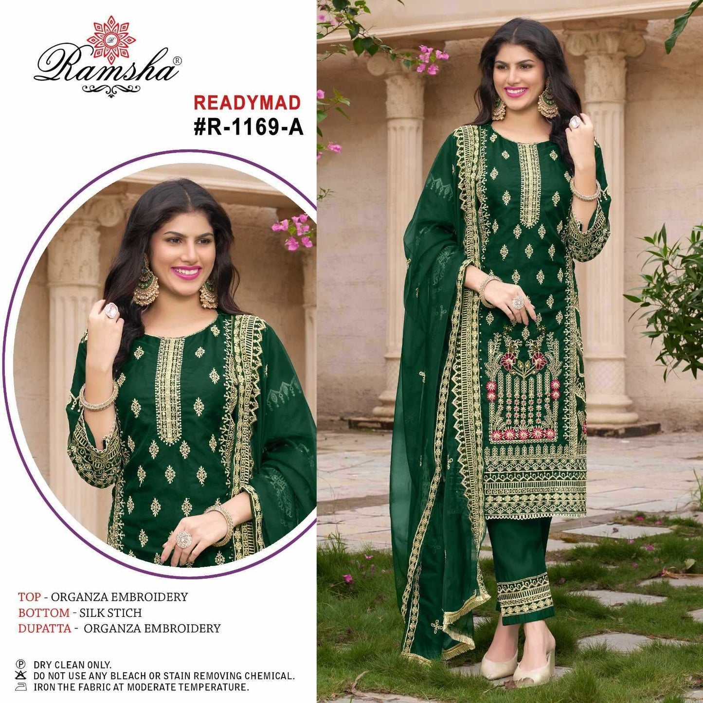 1169 Ramsha Organza Pakistani Readymade Suits Exporter Ahmedabad