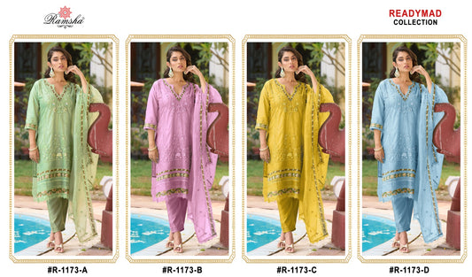 1173 Ramsha Organza Pakistani Readymade Suits Exporter Gujarat