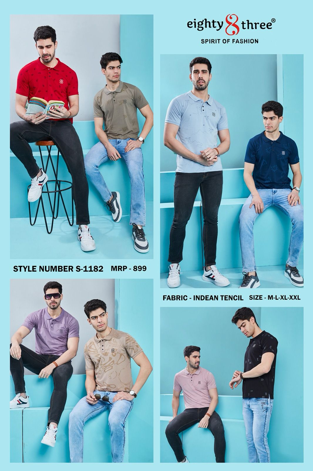 1182 Eighty Three Tencil Mens Tshirts