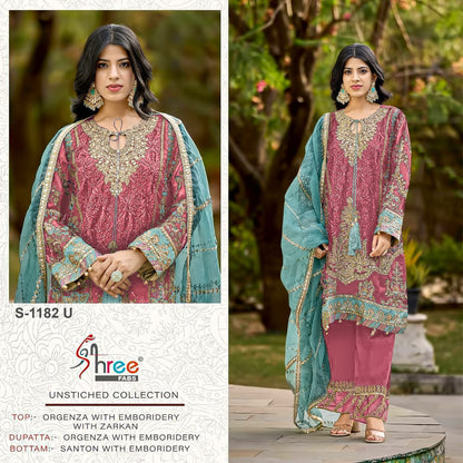 1182 Stuv Shree Fabs Organza Pakistani Salwar Suits Exporter