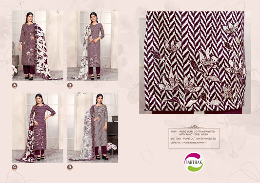 1189 Sarthak Prints Jaam Cotton Pant Style Suits Exporter India